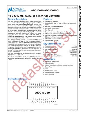 ADC10040CIMT/NOPB datasheet  